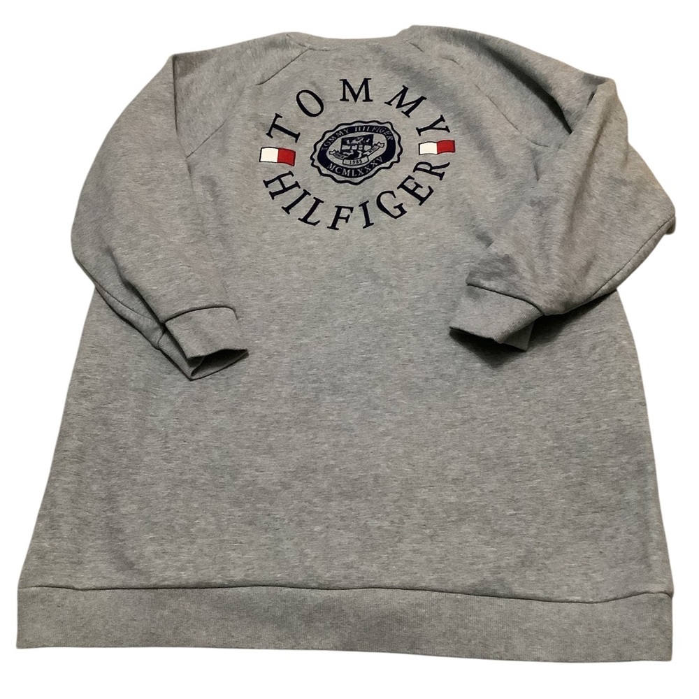 Tommy Hilfiger Gray Crewneck with Red and White Trim